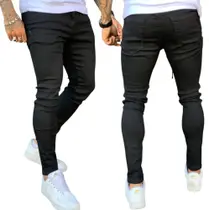 Calça jeans masculina preta Skinny lançamento 2023 preta - Emporium Black