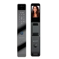 Fechadura Digital KABUM! smart Security, Com maçaneta, Reconhecimento Facial, Biometria, Controle via app, Preto - KSFD700PT