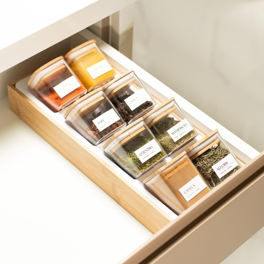 Ou Kit de organizadores de temperos 9 peças Linha Keep