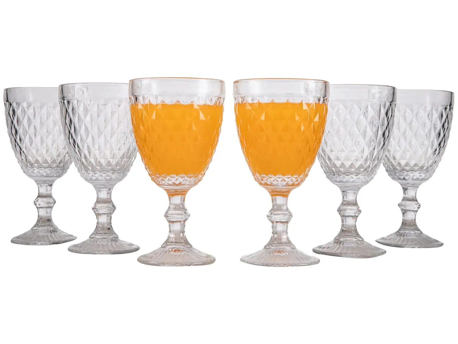Jogo de Taças de Vidro 330ml 6 Peças Haus - Bico de Jaca Empire - Taça de Água