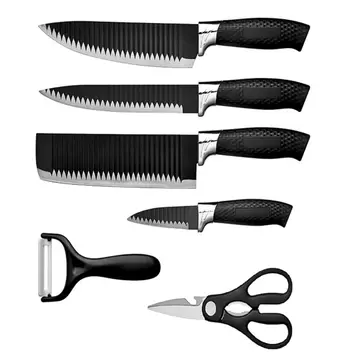 Kit Conjunto Jogo De Facas Antianderente Kit 6 Peças Chef Cozinha Aço Inoxidável Churrasco - Prime - Faca do Chef