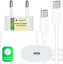 Carregador Turbo Cabo Usb C Fonte 30W Ultra Rapido Compatível Modelo iPhon 15 16 17 Original - Gold