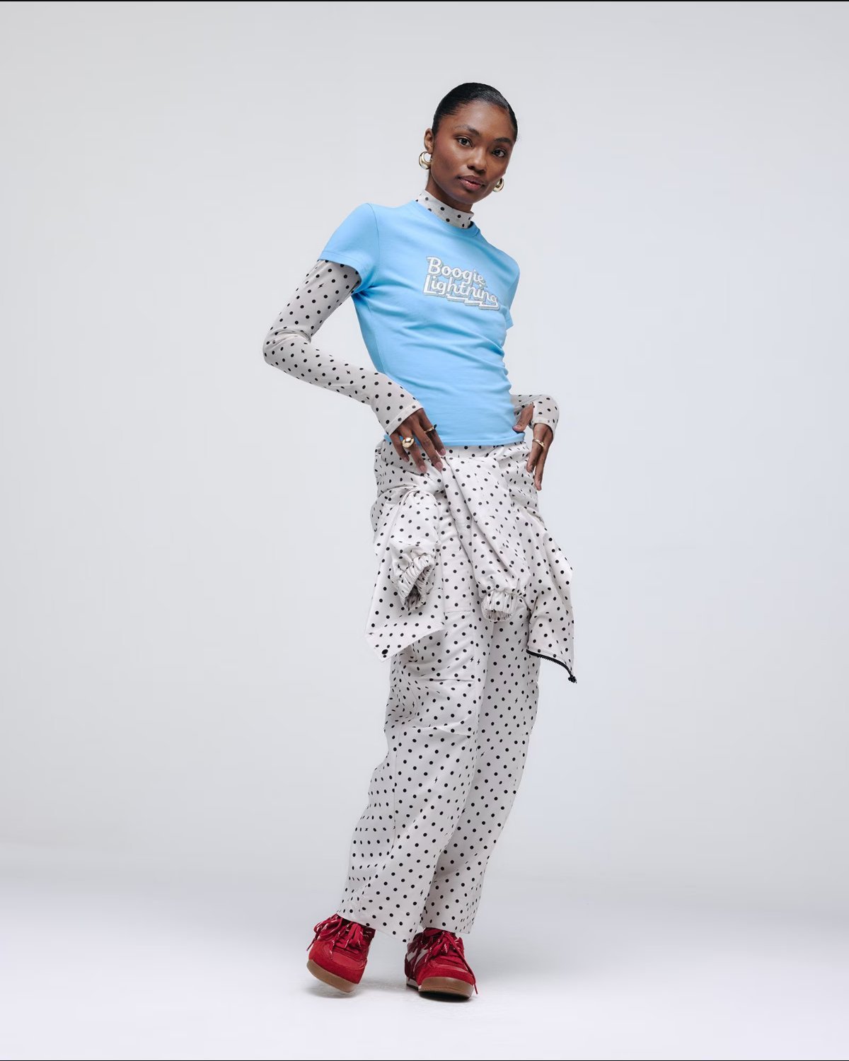 Camiseta baby tee feminina estampada - Azul Claro